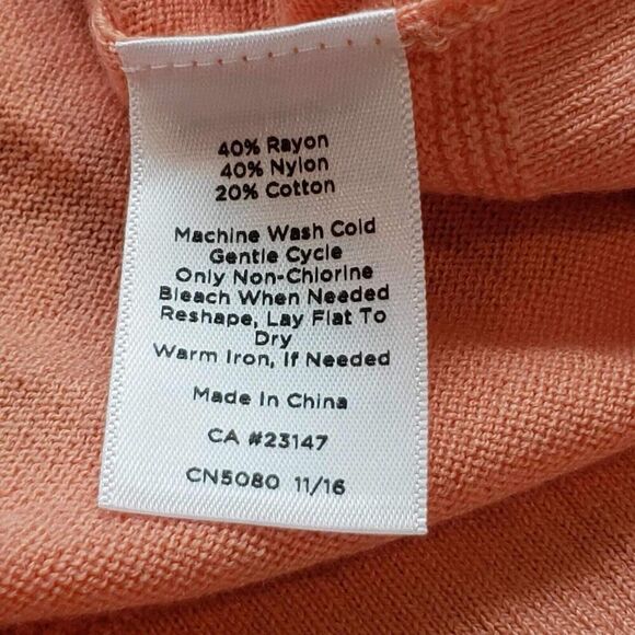 Talbots Cardigan Sweater Peachy Pink Womens Size L Large Long Open Front Cotton - Picture 5 of 10